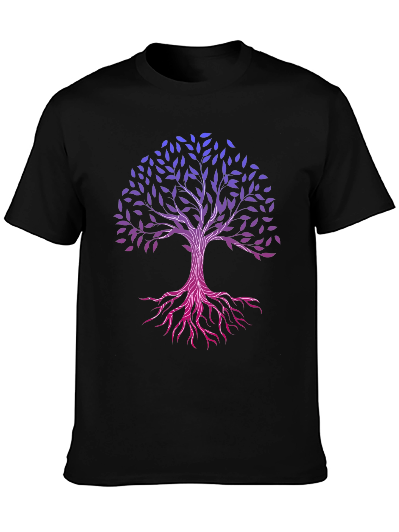 Tree of Life Graphic Tee - Black Cotton Casual Shirt