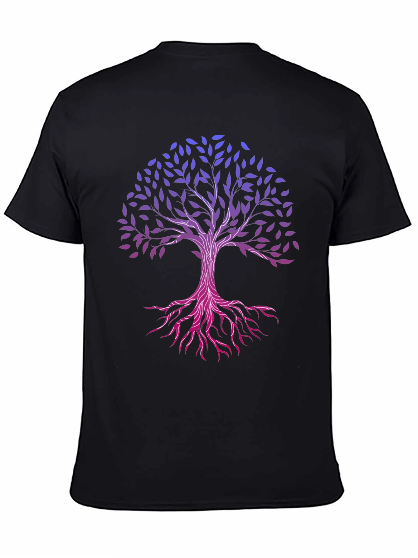Tree of Life Graphic Tee - Black Cotton Casual Shirt
