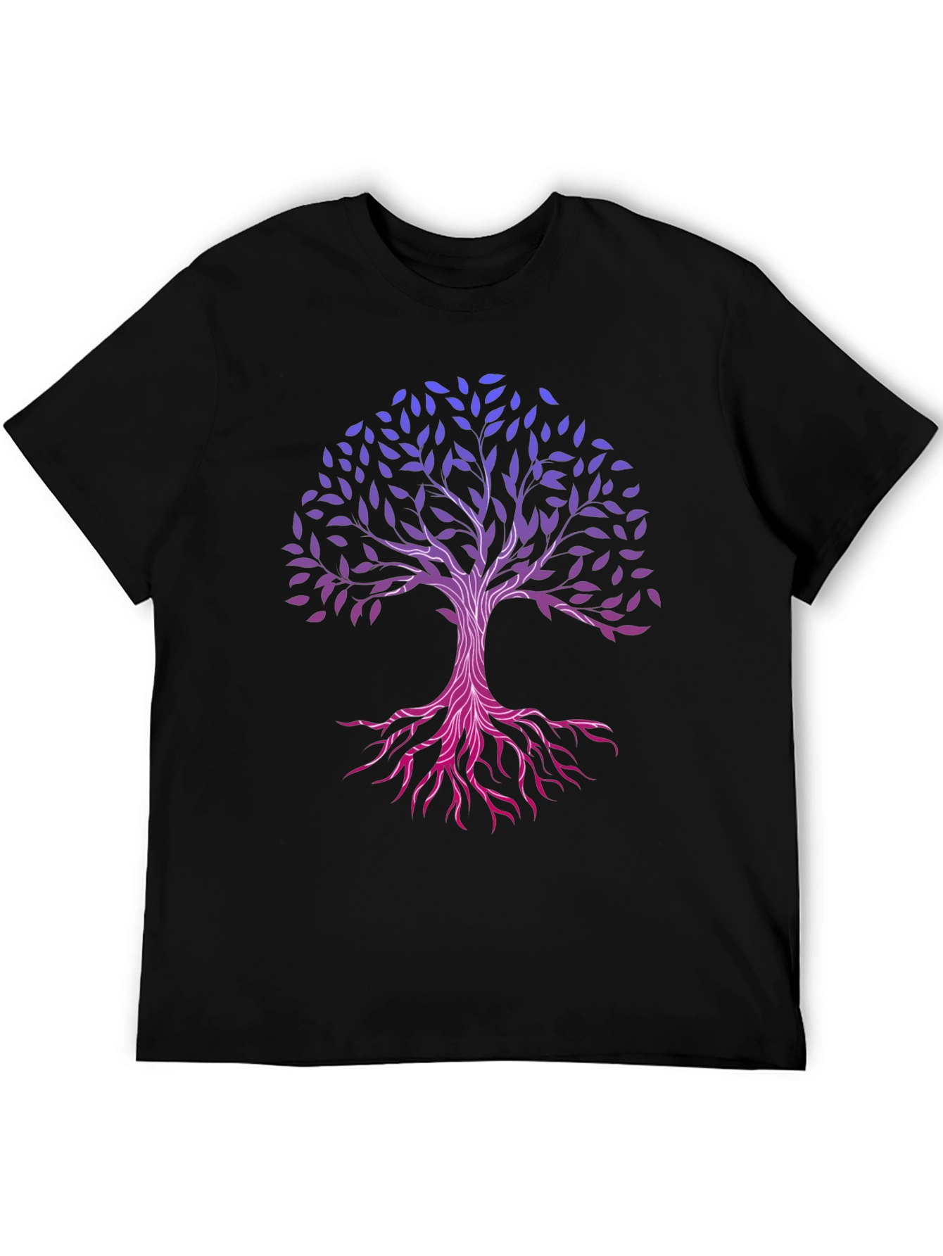 Tree of Life Graphic Tee - Black Cotton Casual Shirt