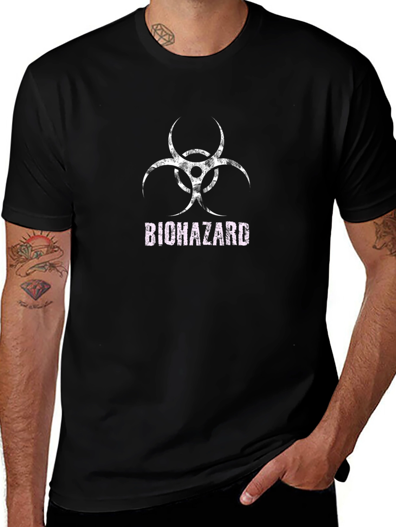 Biohazard Symbol Graphic T-Shirt