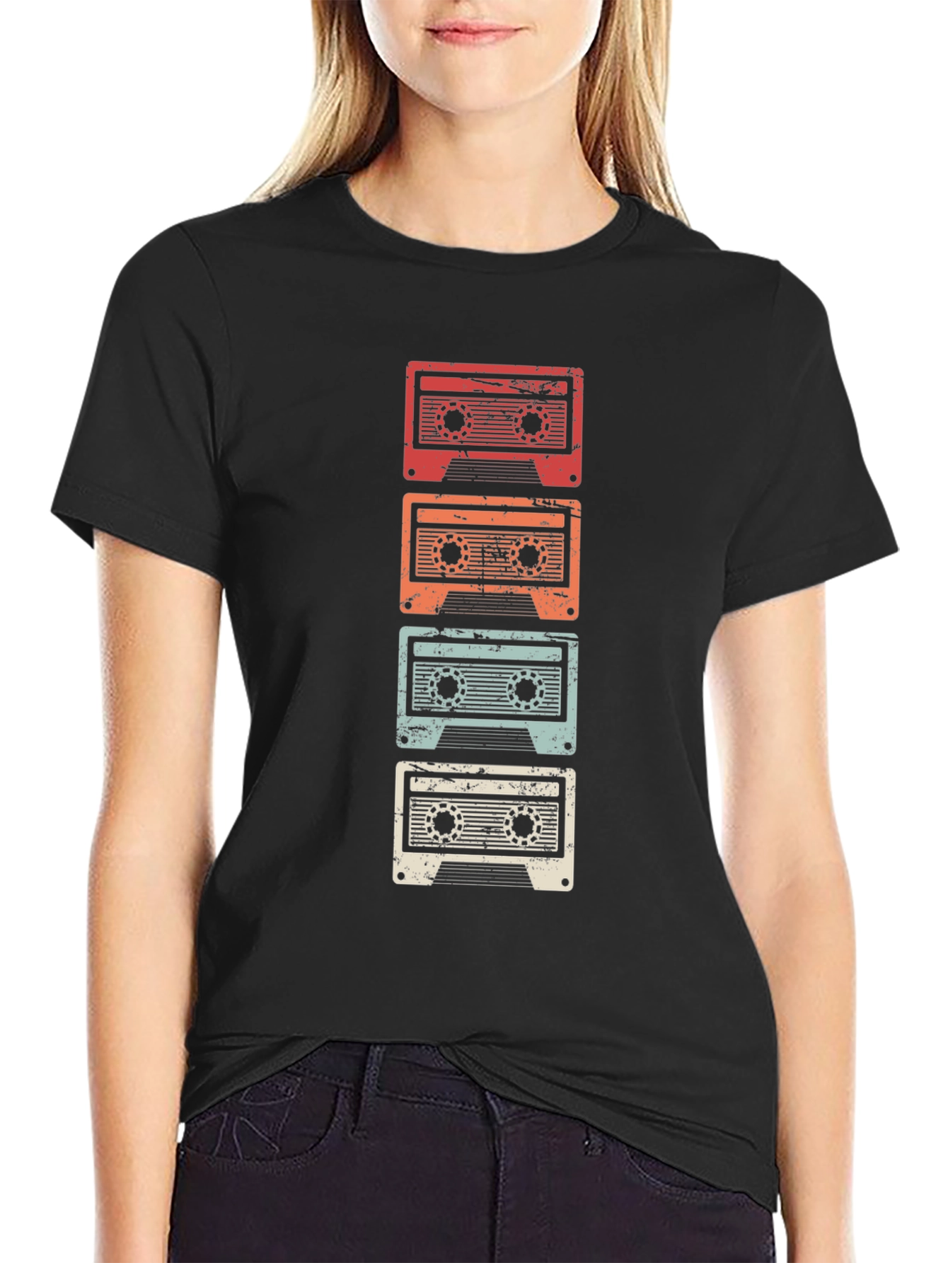 Retro Cassette Tapes Graphic Tee - Vintage Music Lover Shirt
