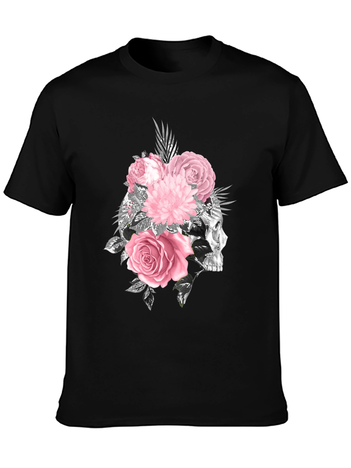 Skull and Roses Graphic T-Shirt