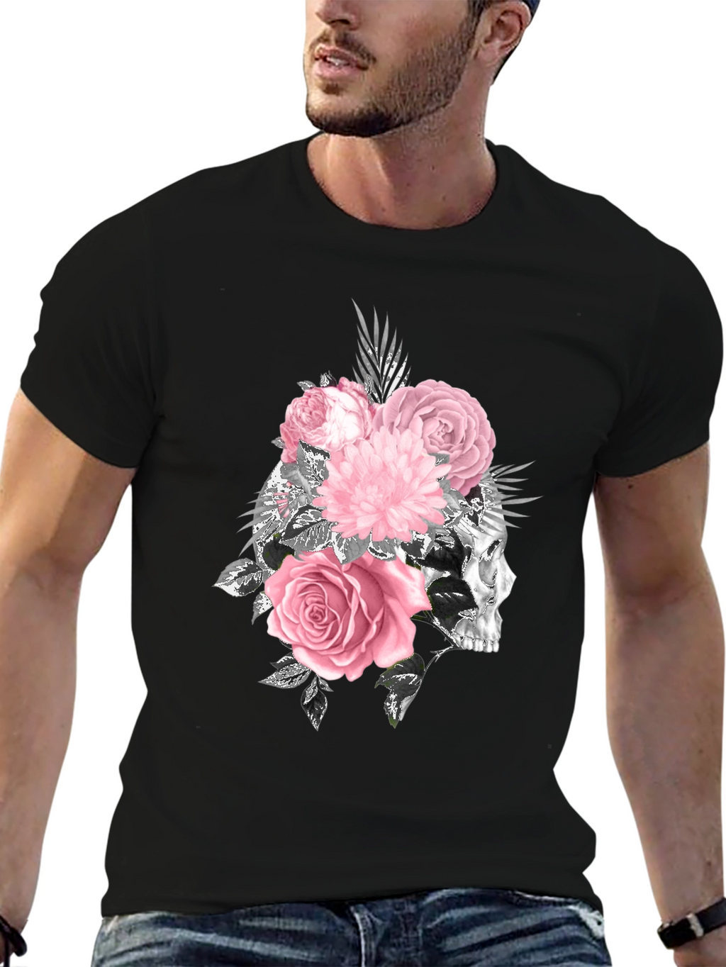 Skull and Roses Graphic T-Shirt