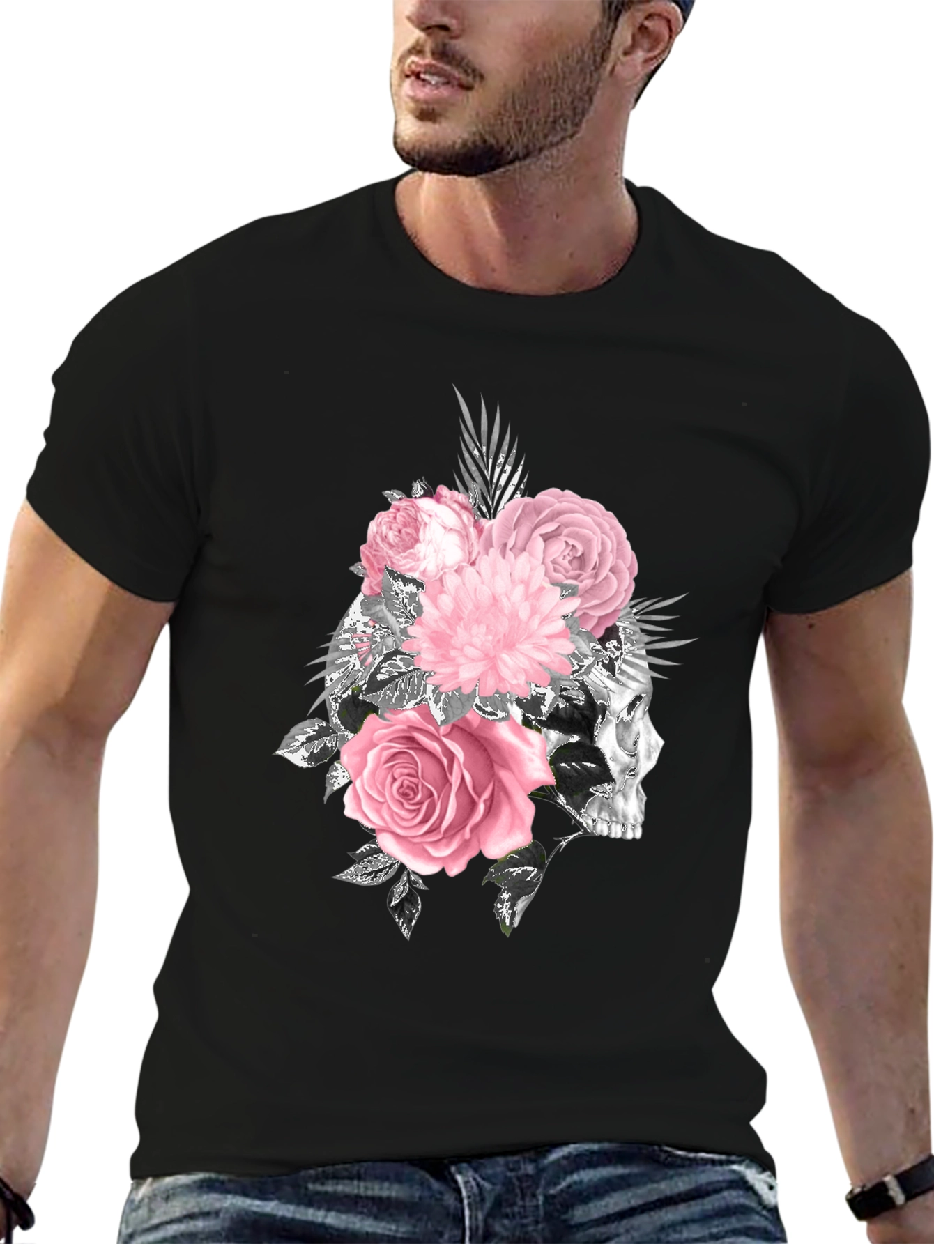 Skull and Roses Graphic T-Shirt