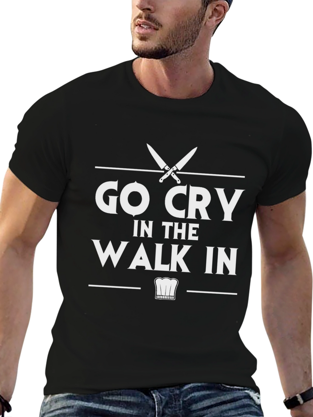 Go Cry in the Walk In Black T-Shirt