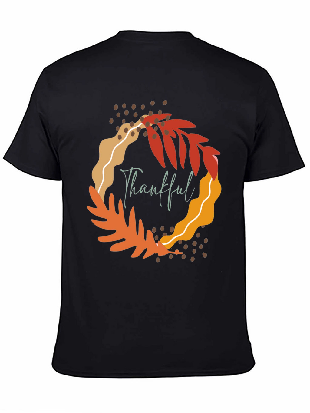 Thankful Leaf Wreath Graphic Tee - Fall Season Apparel