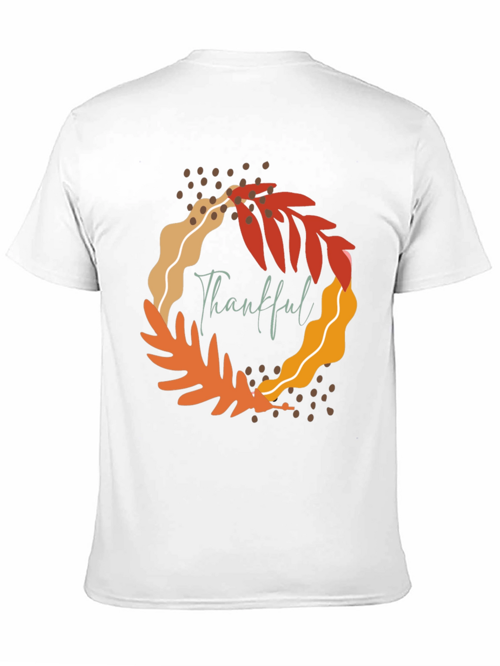 Thankful Leaf Wreath Graphic Tee - Fall Season Apparel