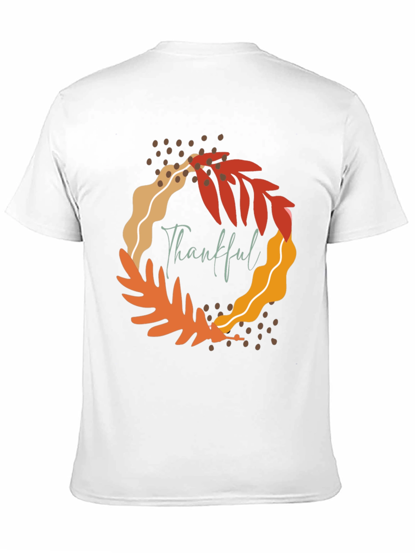 Thankful Leaf Wreath Graphic Tee - Fall Season Apparel