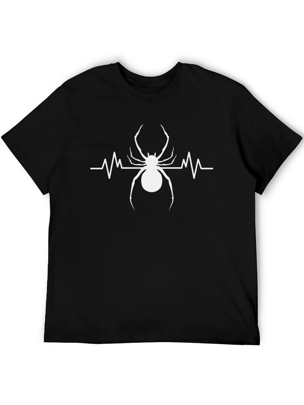 Spider Heartbeat Graphic Tee - Black Cotton T-Shirt