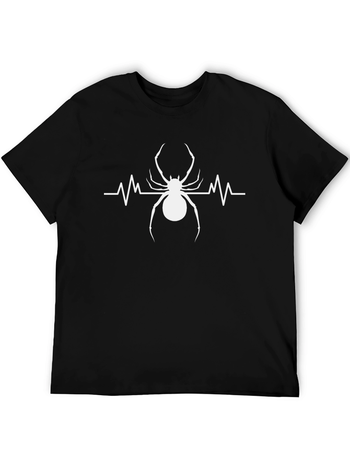 Spider Heartbeat Graphic Tee - Black Cotton T-Shirt