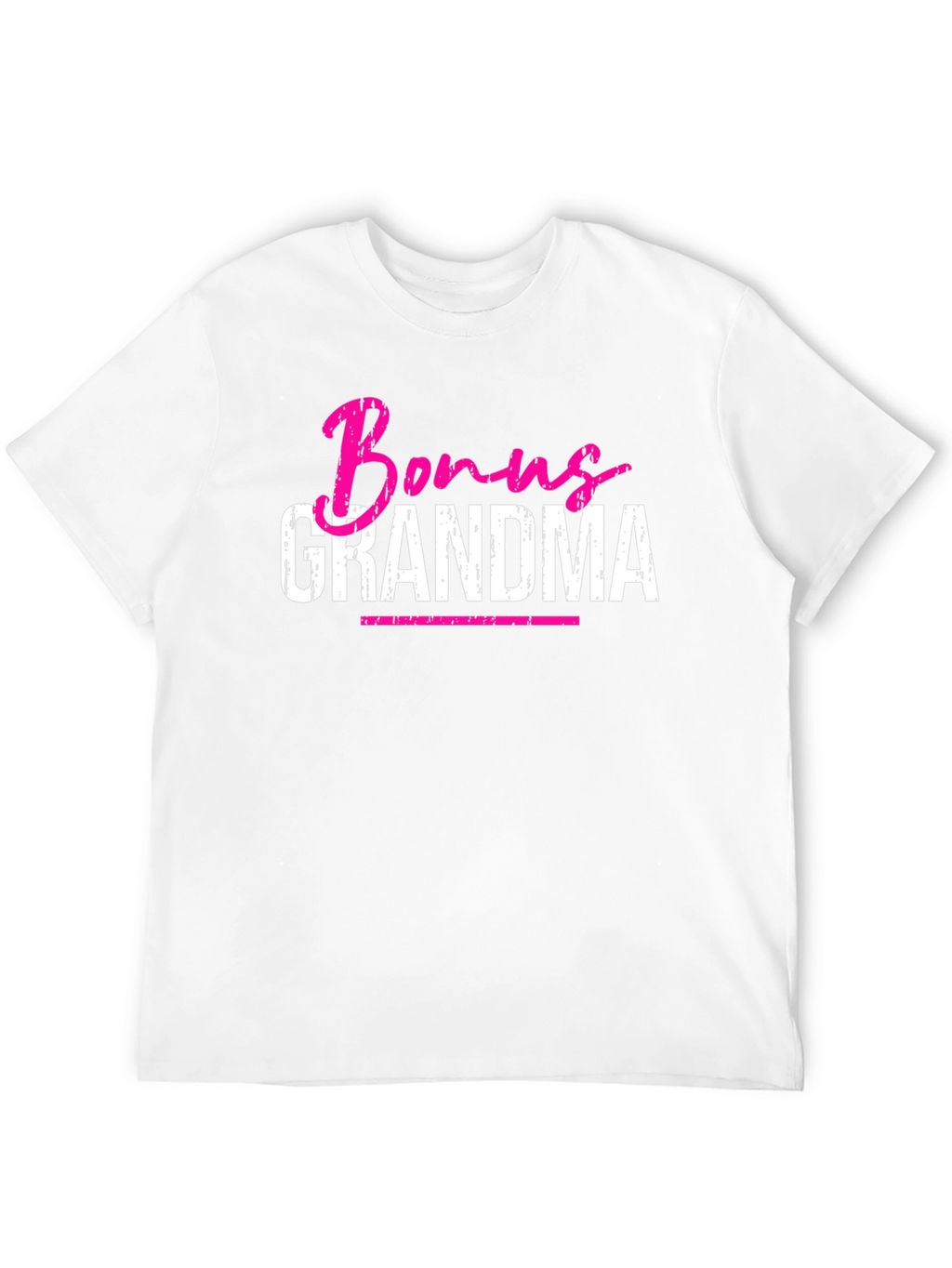 Bonus Grandma Graphic T-Shirt - Pink & White