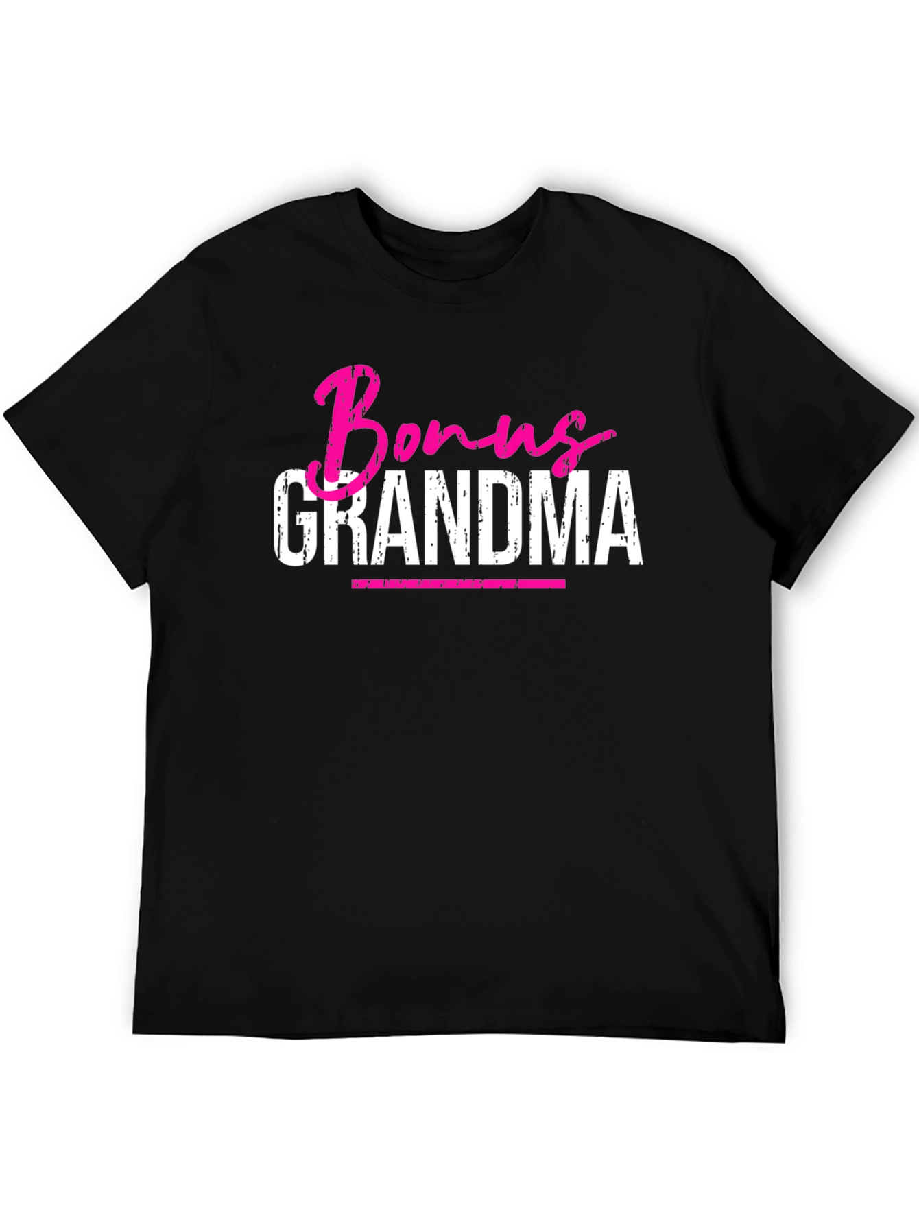 Bonus Grandma Graphic T-Shirt - Pink & White