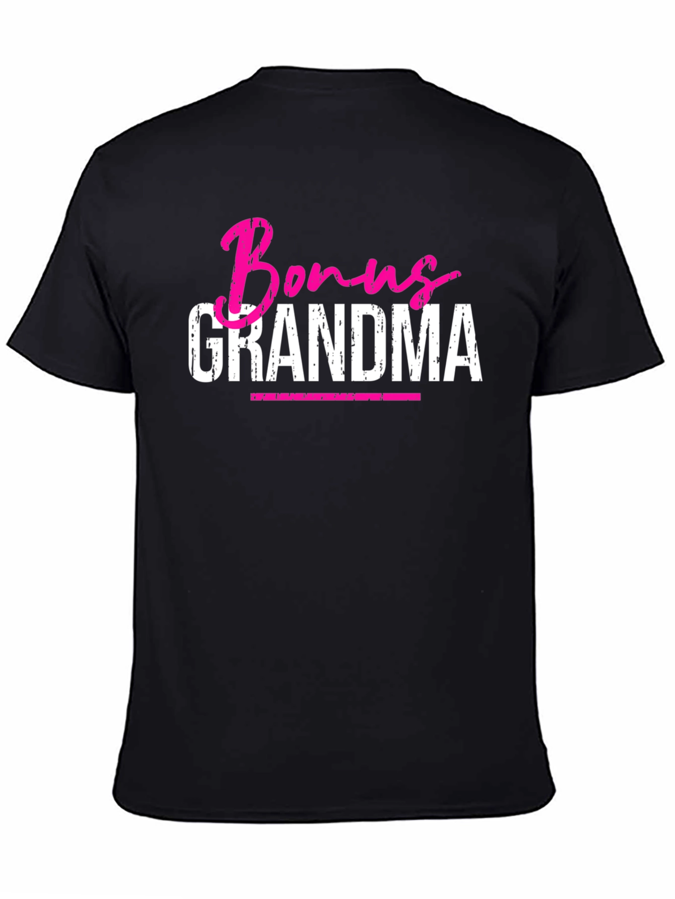 Bonus Grandma Graphic T-Shirt - Pink & White