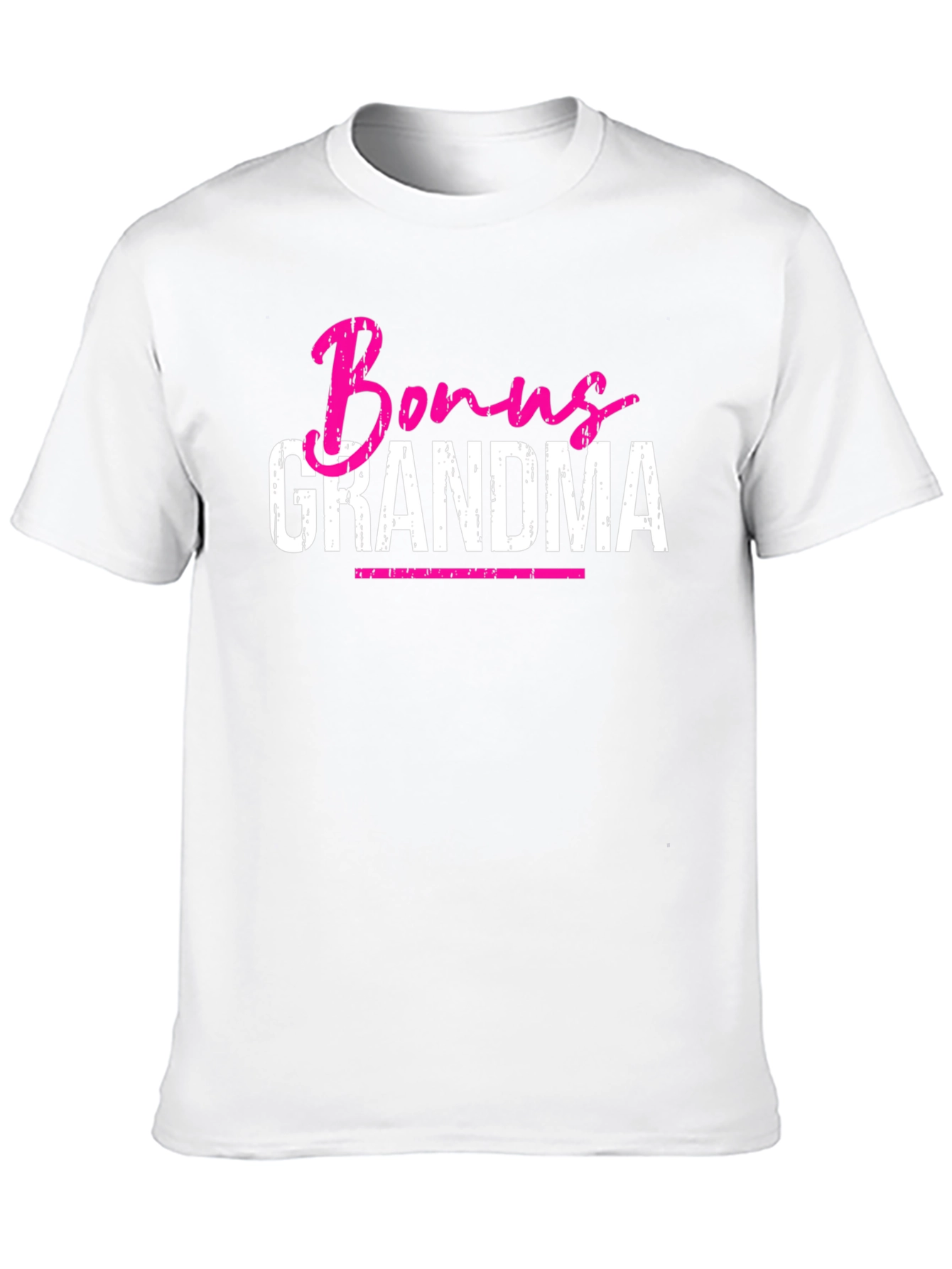 Bonus Grandma Graphic T-Shirt - Pink & White