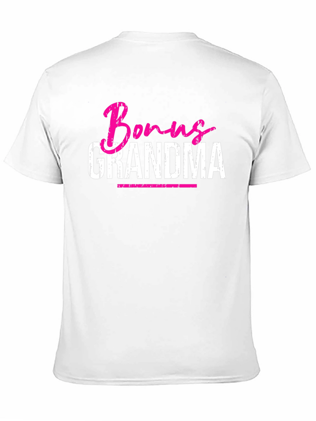 Bonus Grandma Graphic T-Shirt - Pink & White