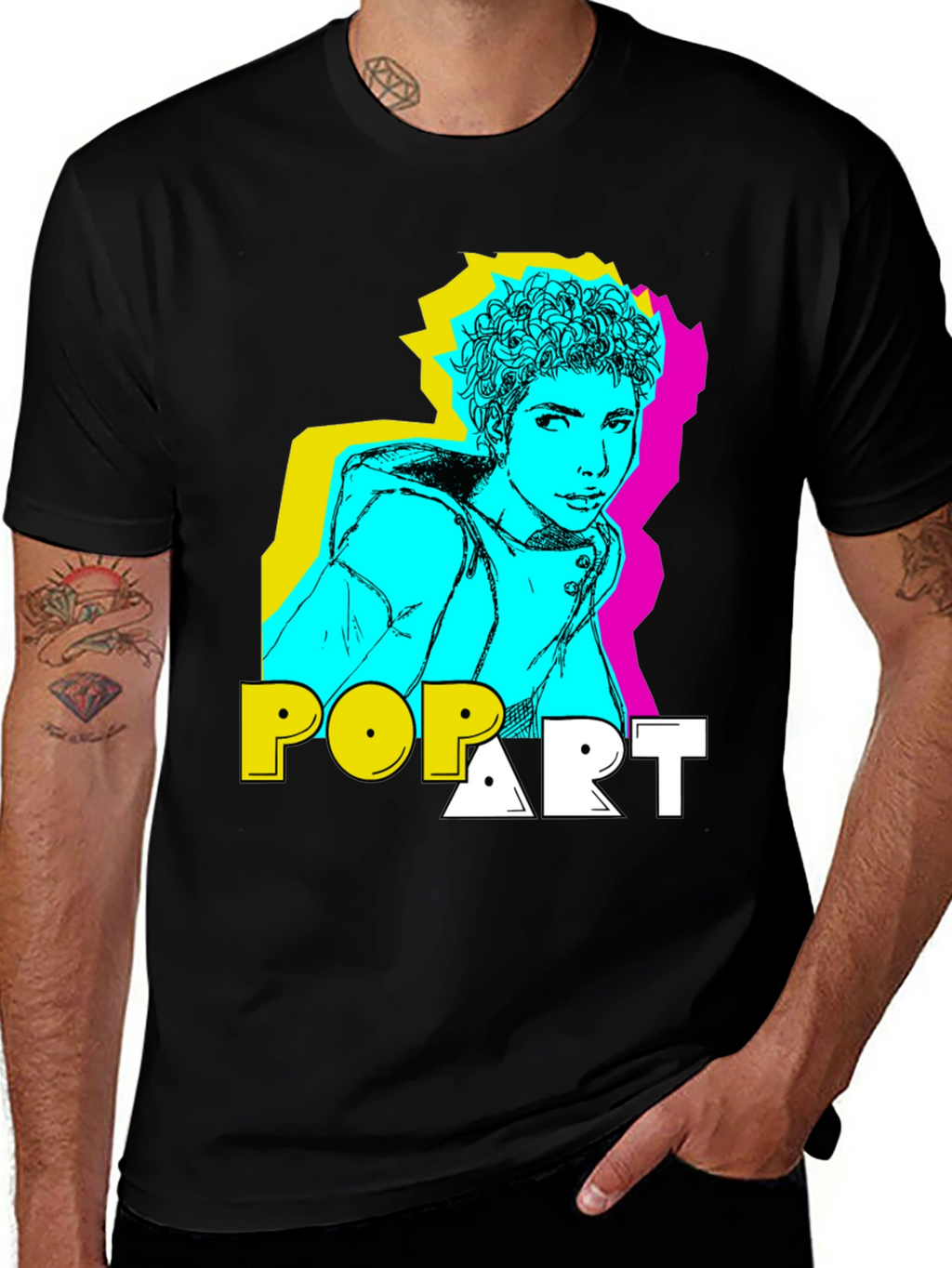 Pop Art Style Graphic T-Shirt