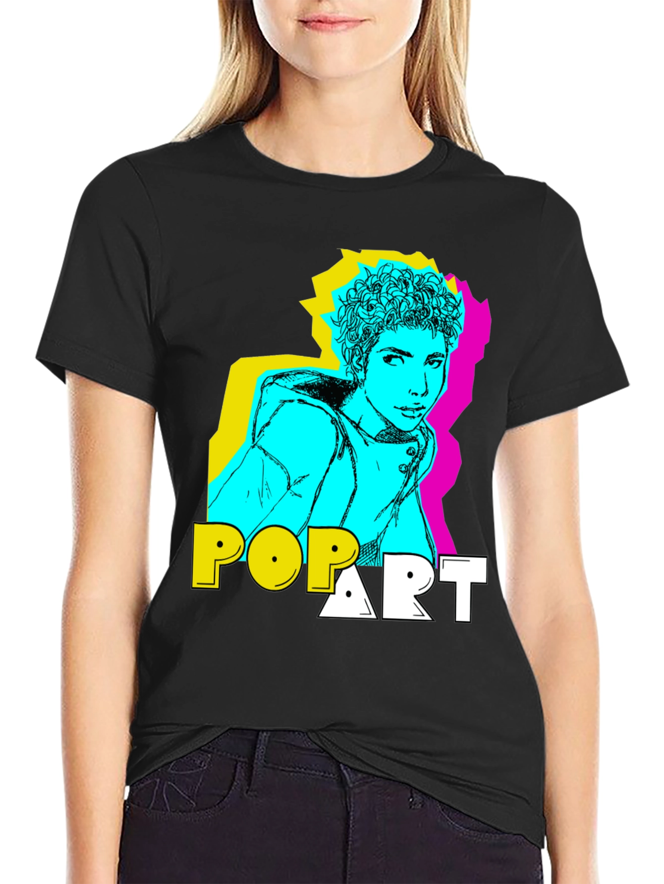 Pop Art Style Graphic T-Shirt