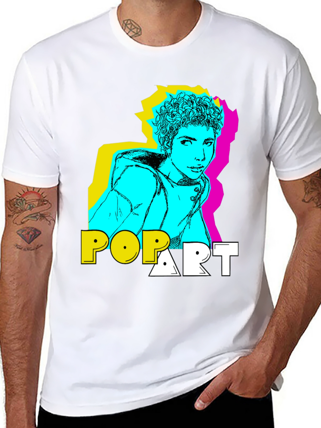 Pop Art Style Graphic T-Shirt