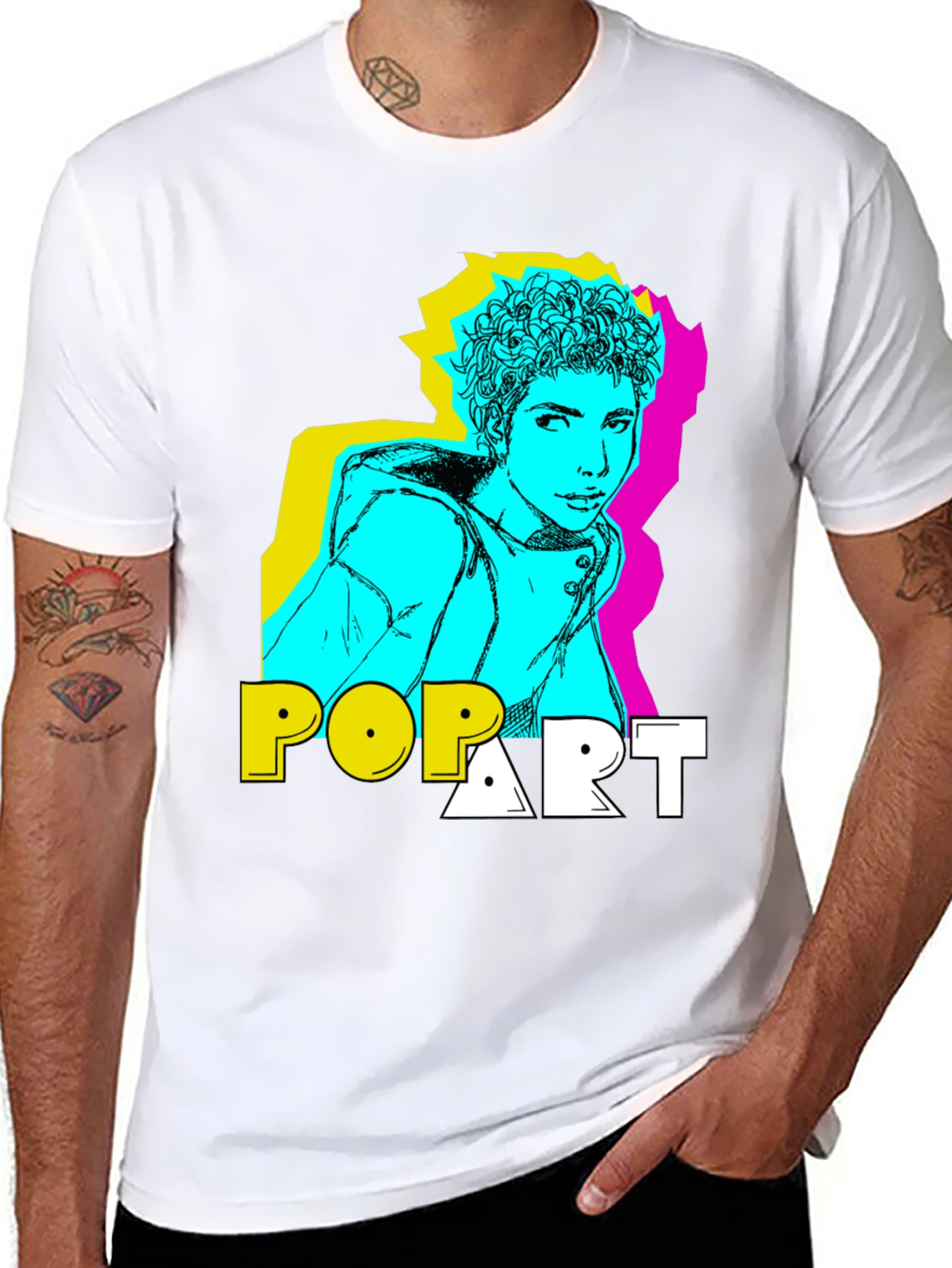 Pop Art Style Graphic T-Shirt