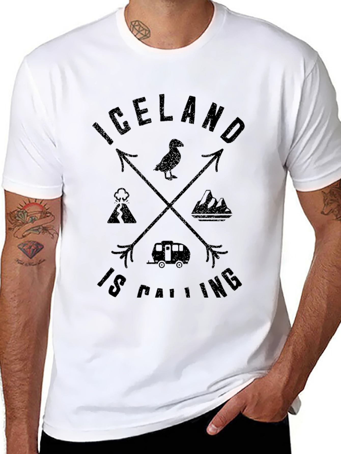 Iceland Calling Mens Graphic T-Shirt