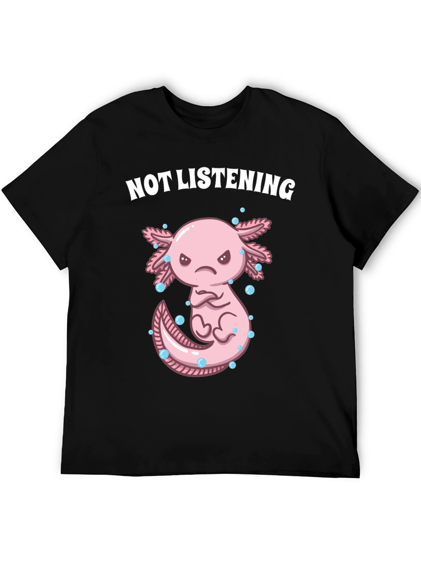 Not Listening Axolotl Graphic Tee - Black