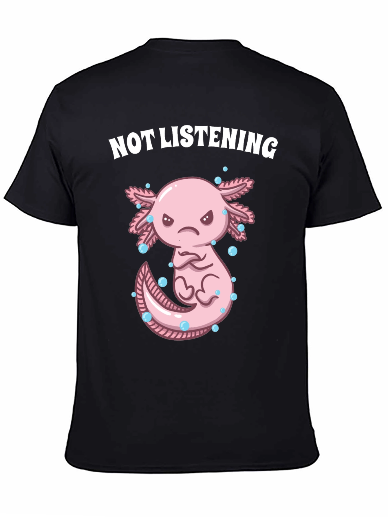 Not Listening Axolotl Graphic Tee - Black