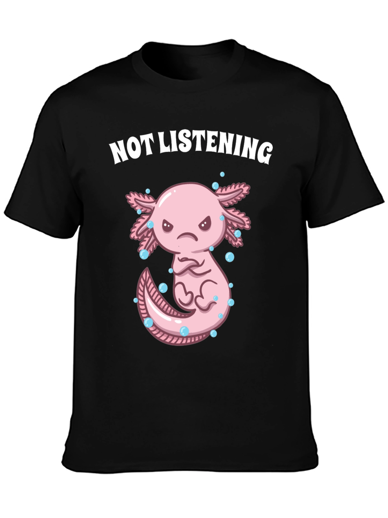 Not Listening Axolotl Graphic Tee - Black