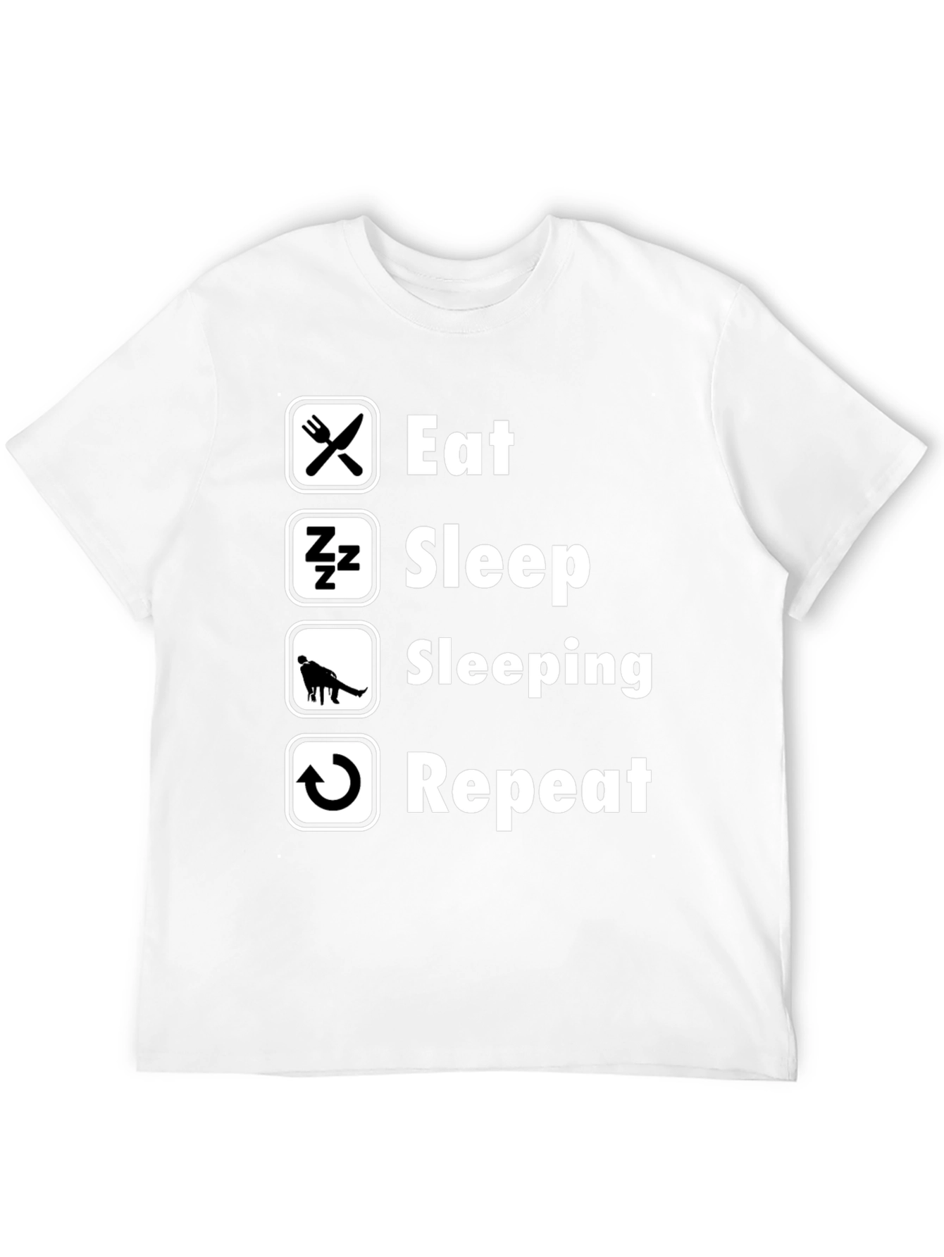 Eat Sleep Sleeping Repeat Black T-Shirt