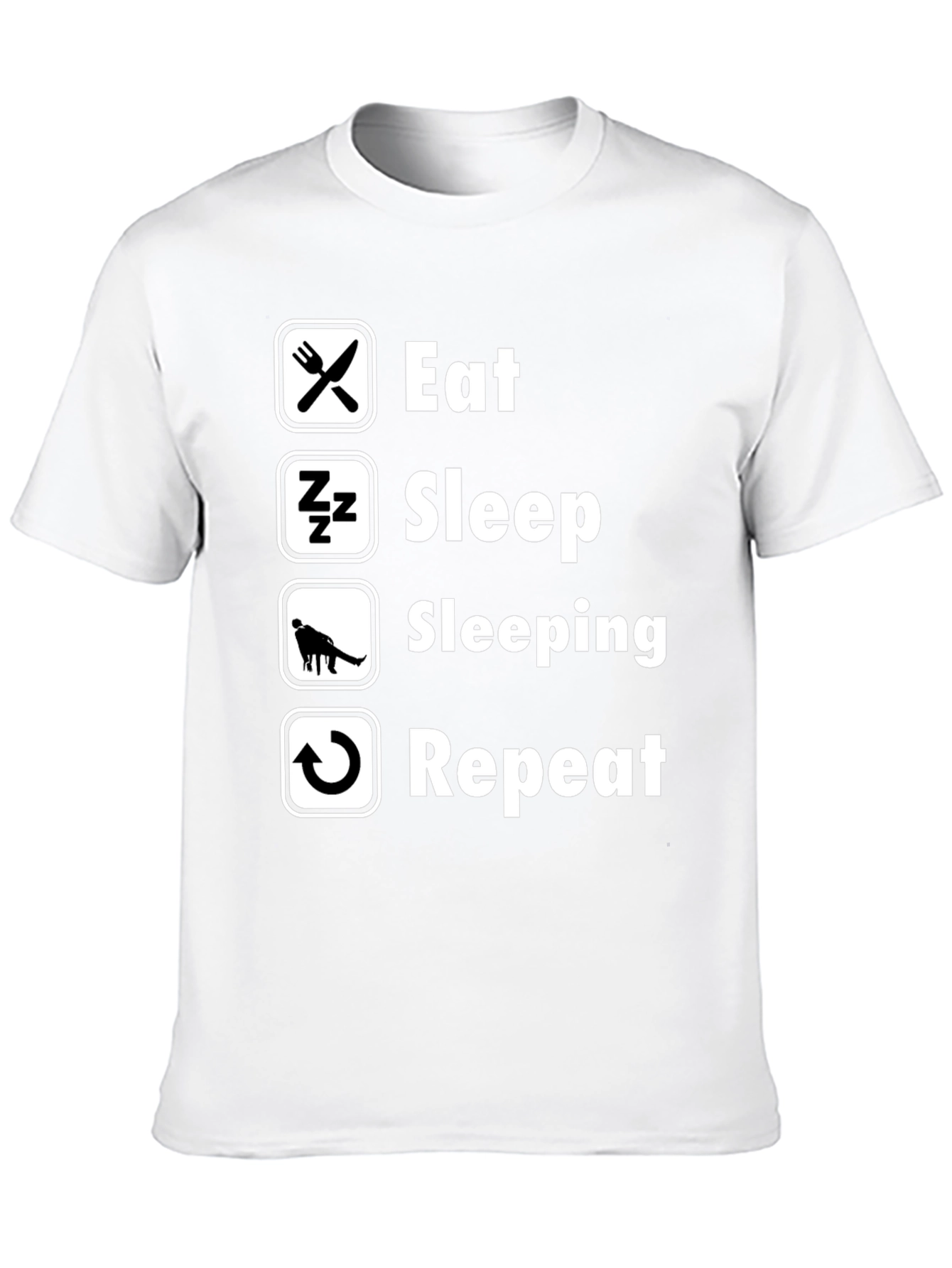 Eat Sleep Sleeping Repeat Black T-Shirt
