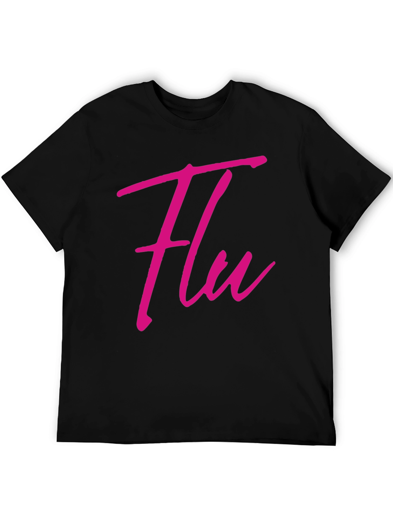 Flu Graphic Tee - Trendy Casual Black T-Shirt