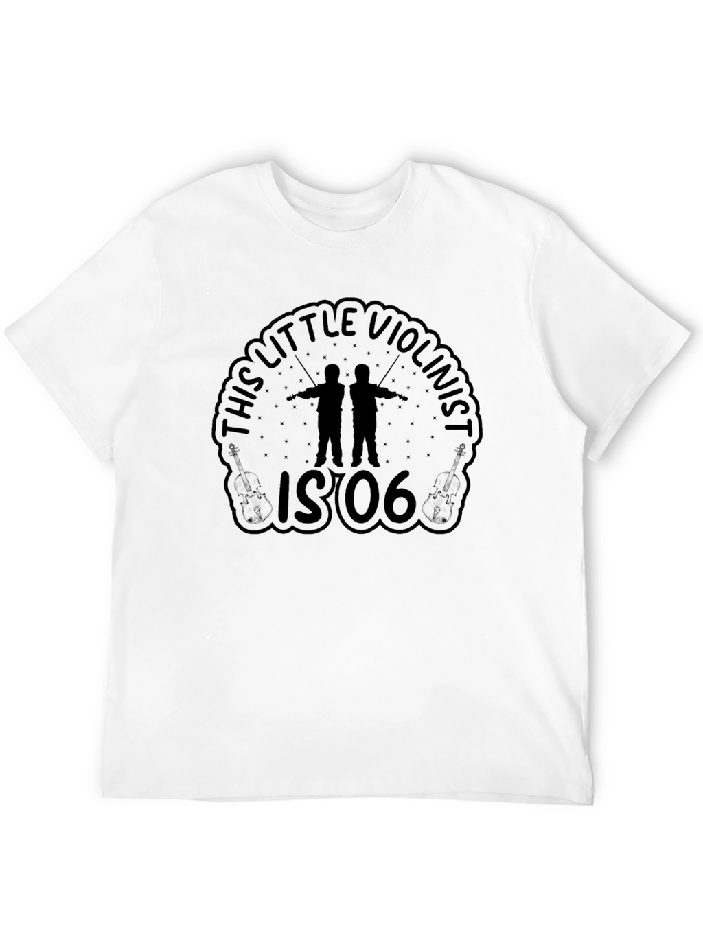 Little Violinist Black Graphic Tee
