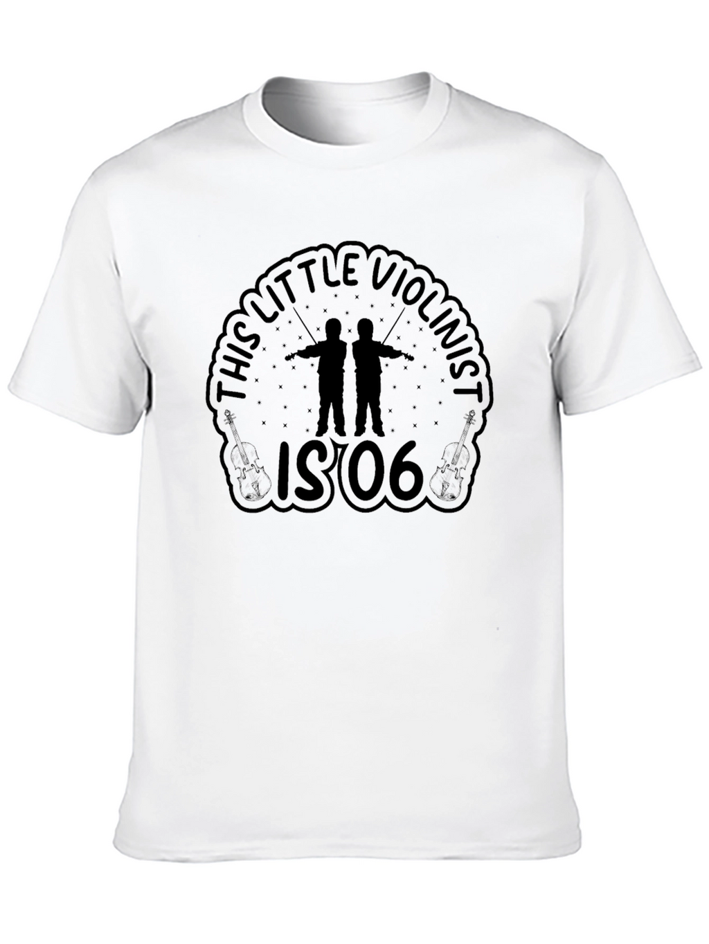 Little Violinist Black Graphic Tee