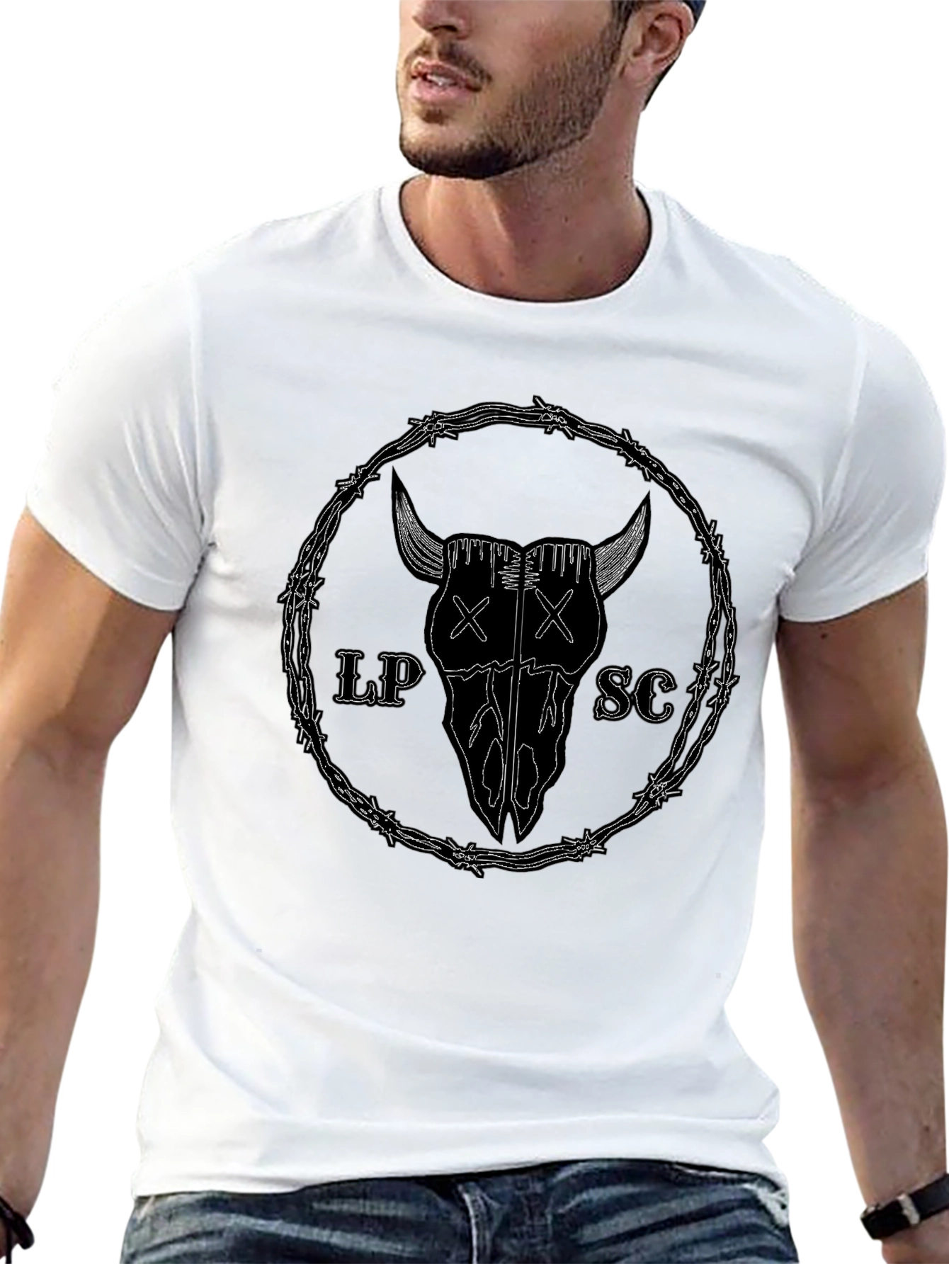 Black Bull Skull Graphic Tee - LP SC