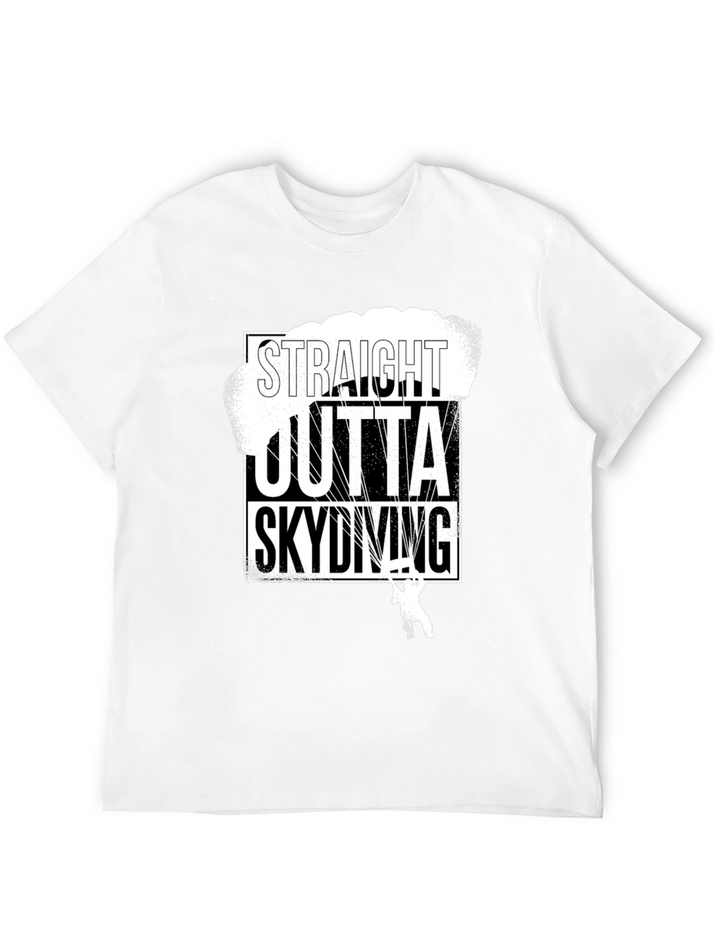Straight Outta Skydiving Black T-Shirt