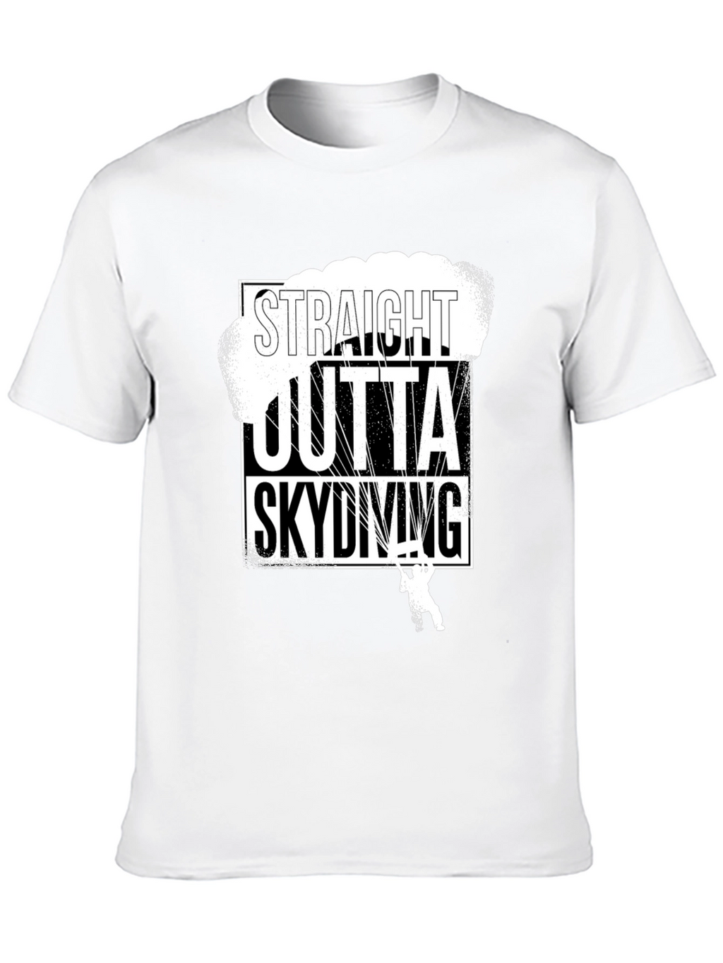 Straight Outta Skydiving Black T-Shirt