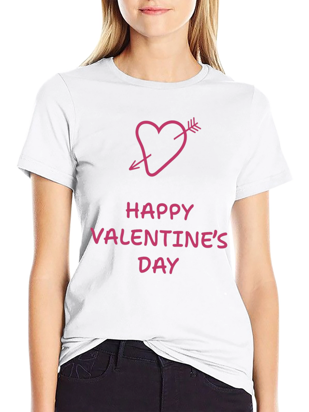 Happy Valentines Day Arrow Heart Graphic Tee