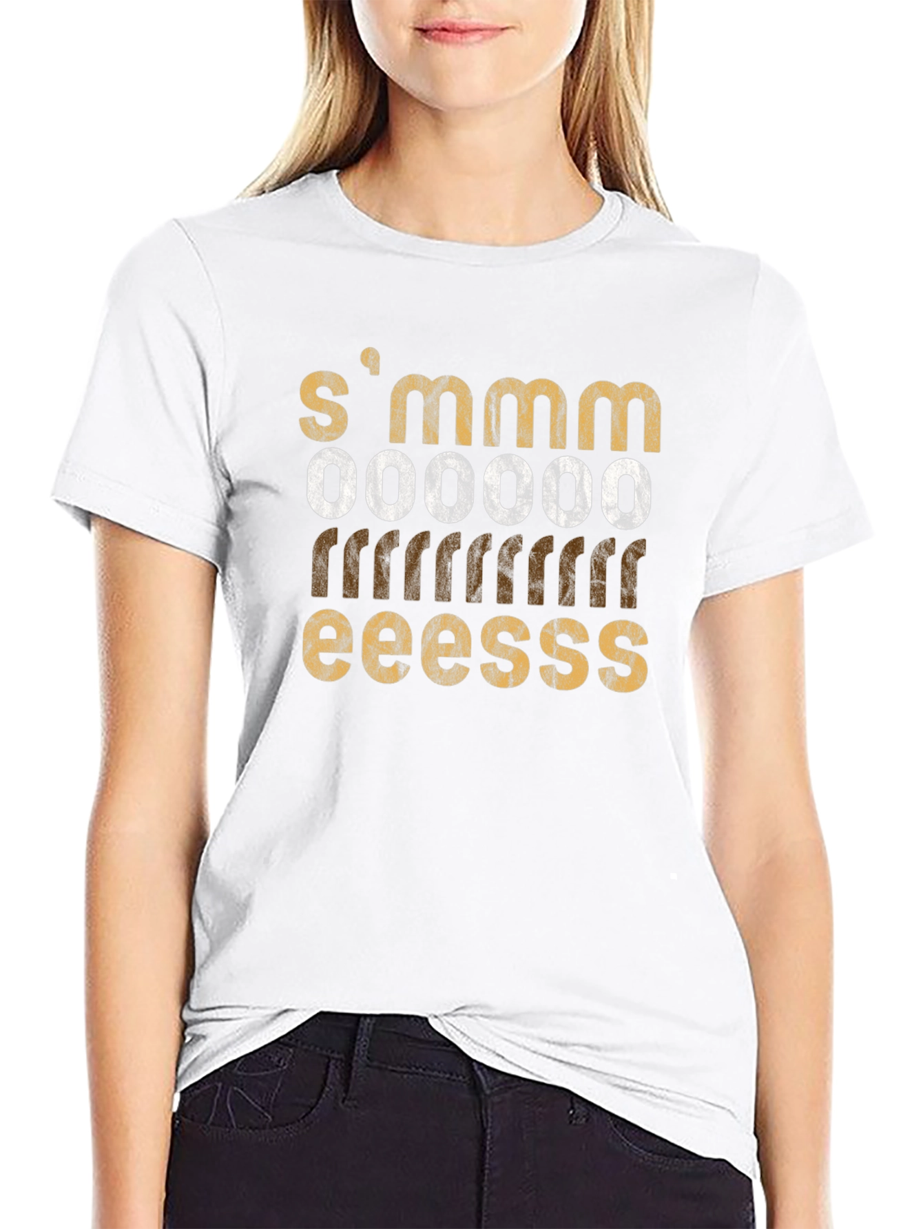 SMMM OOOOOO RRRRRR EEESSS Black T-Shirt