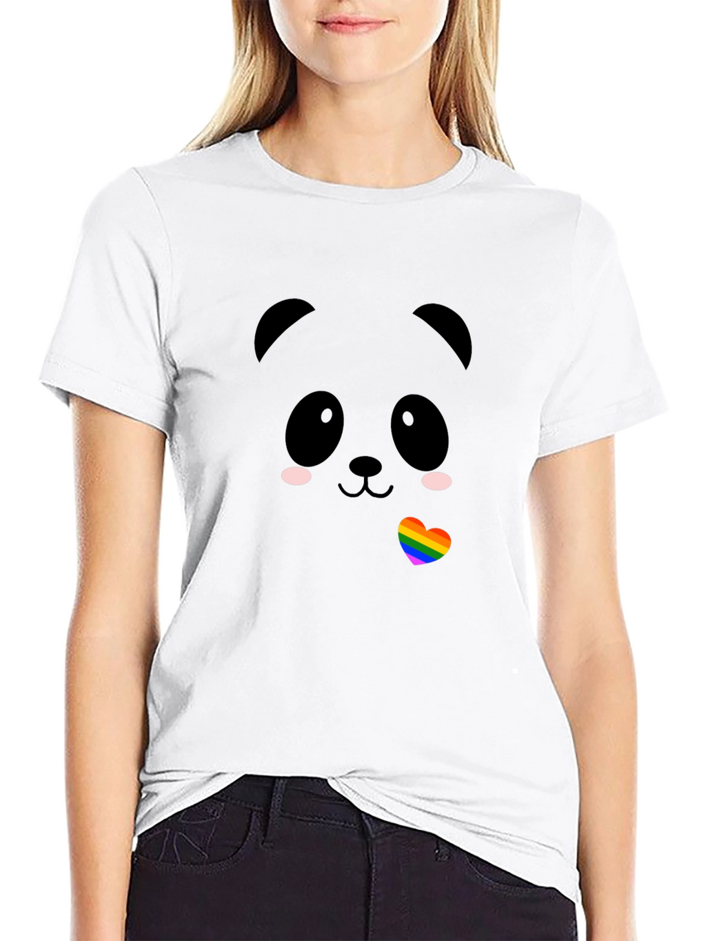 Kawaii Panda LGBTQ Pride Heart T-Shirt