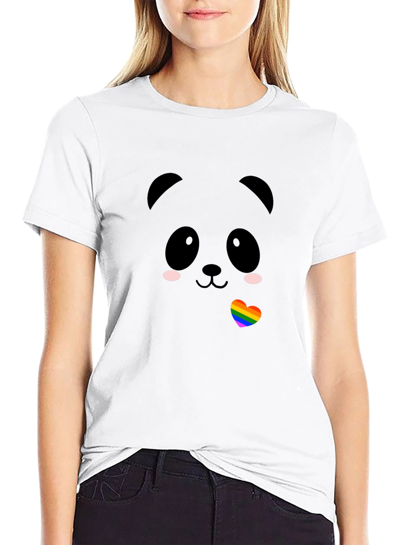Kawaii Panda LGBTQ Pride Heart T-Shirt