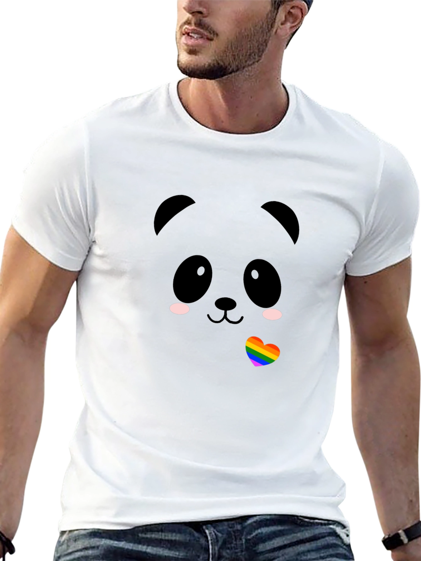 Kawaii Panda LGBTQ Pride Heart T-Shirt