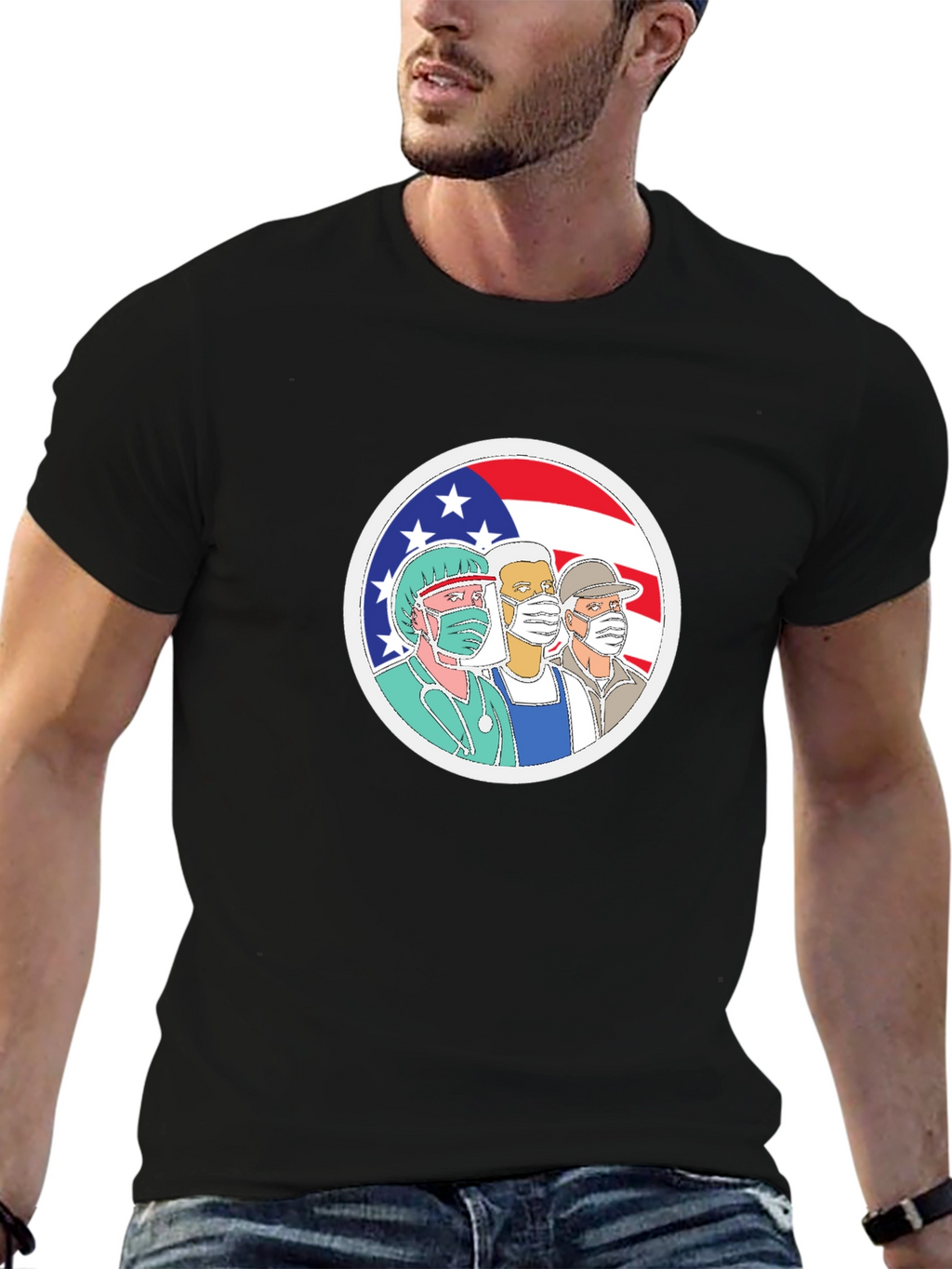 Essential Workers USA Flag T-Shirt