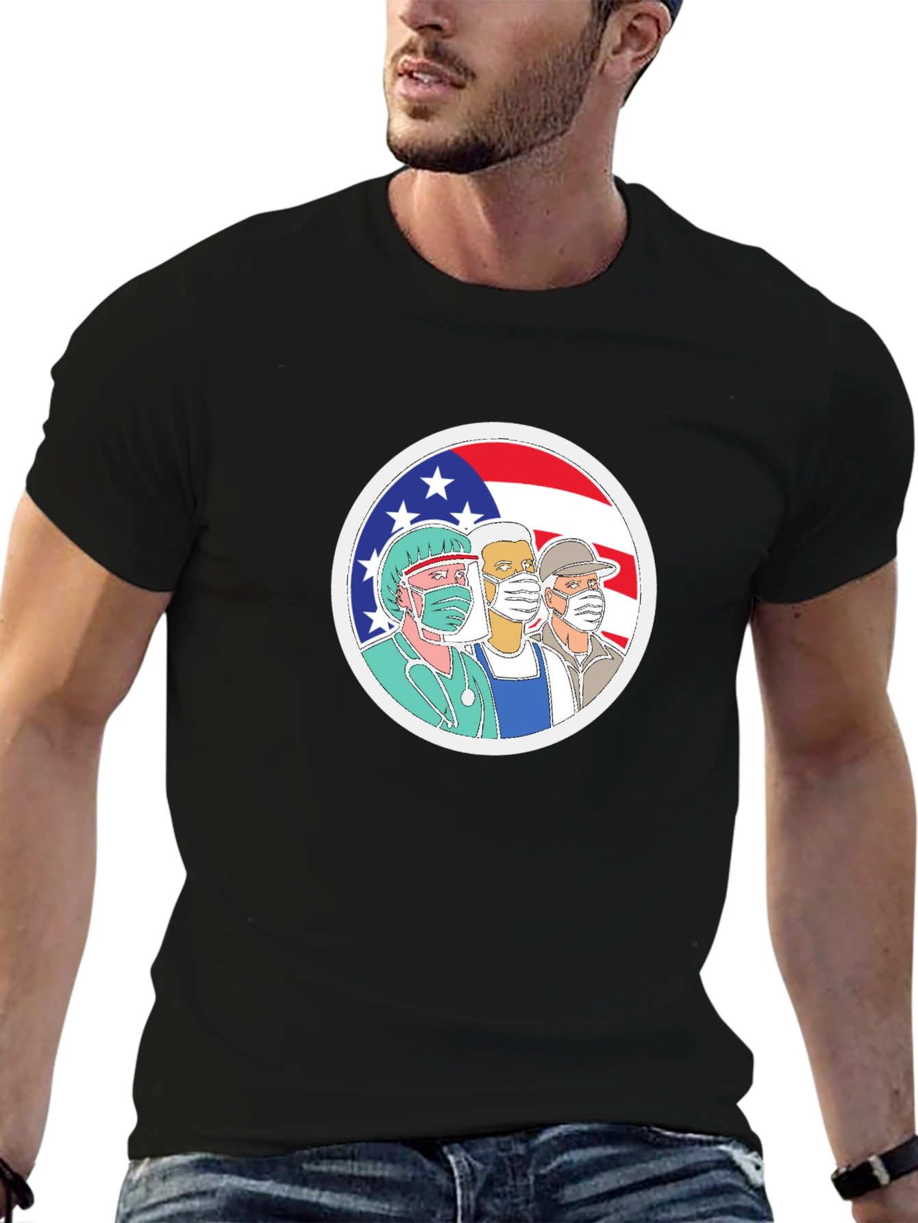 Essential Workers USA Flag T-Shirt