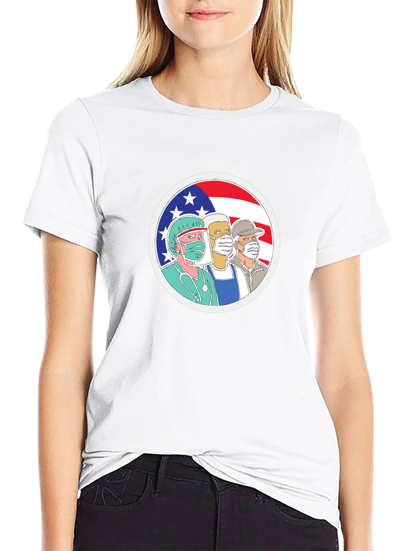 Essential Workers USA Flag T-Shirt