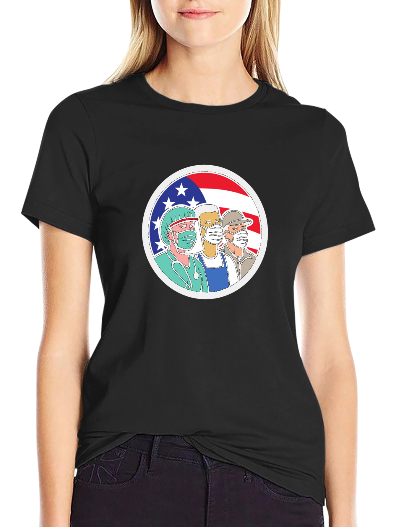 Essential Workers USA Flag T-Shirt