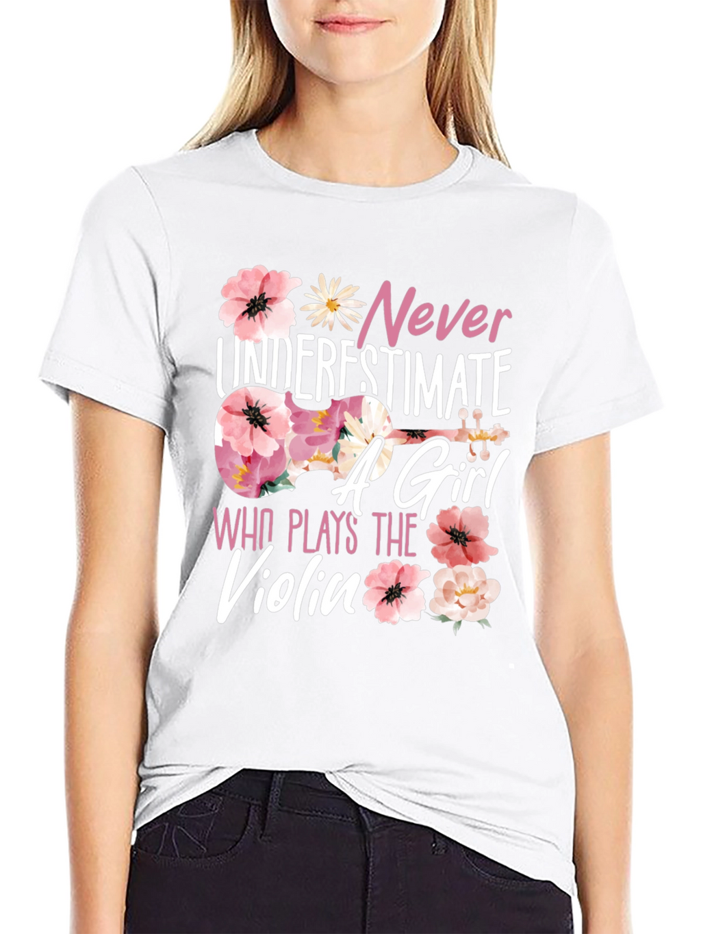 Never Underestimate a Girl Who Plays Violin T-Shirt