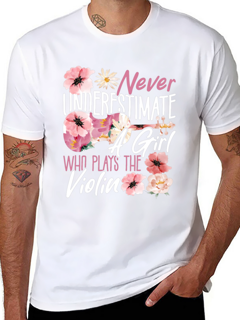 Never Underestimate a Girl Who Plays Violin T-Shirt