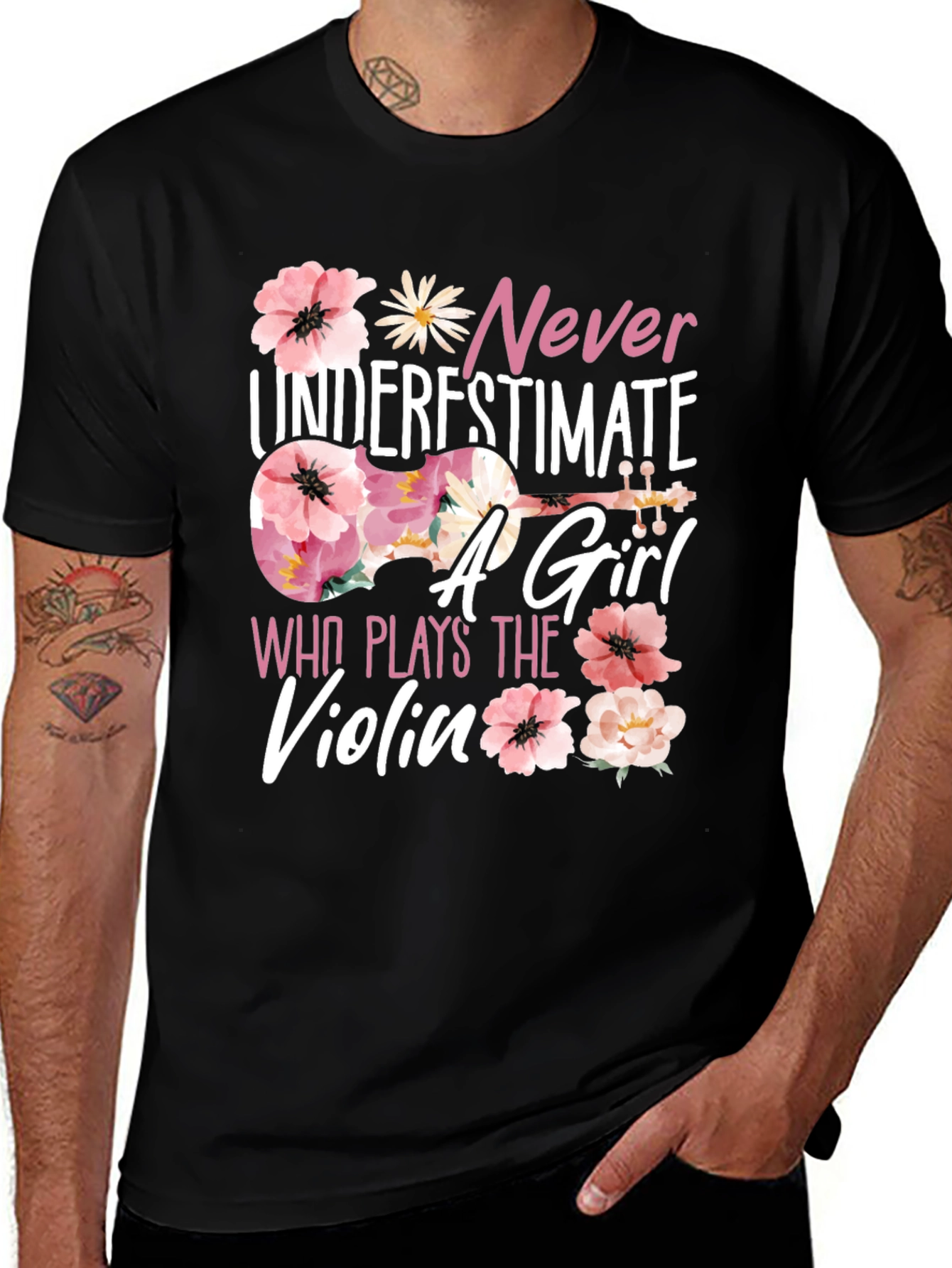 Never Underestimate a Girl Who Plays Violin T-Shirt