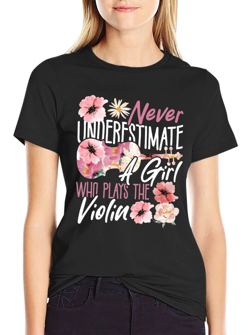 Never Underestimate a Girl Who Plays Violin T-Shirt