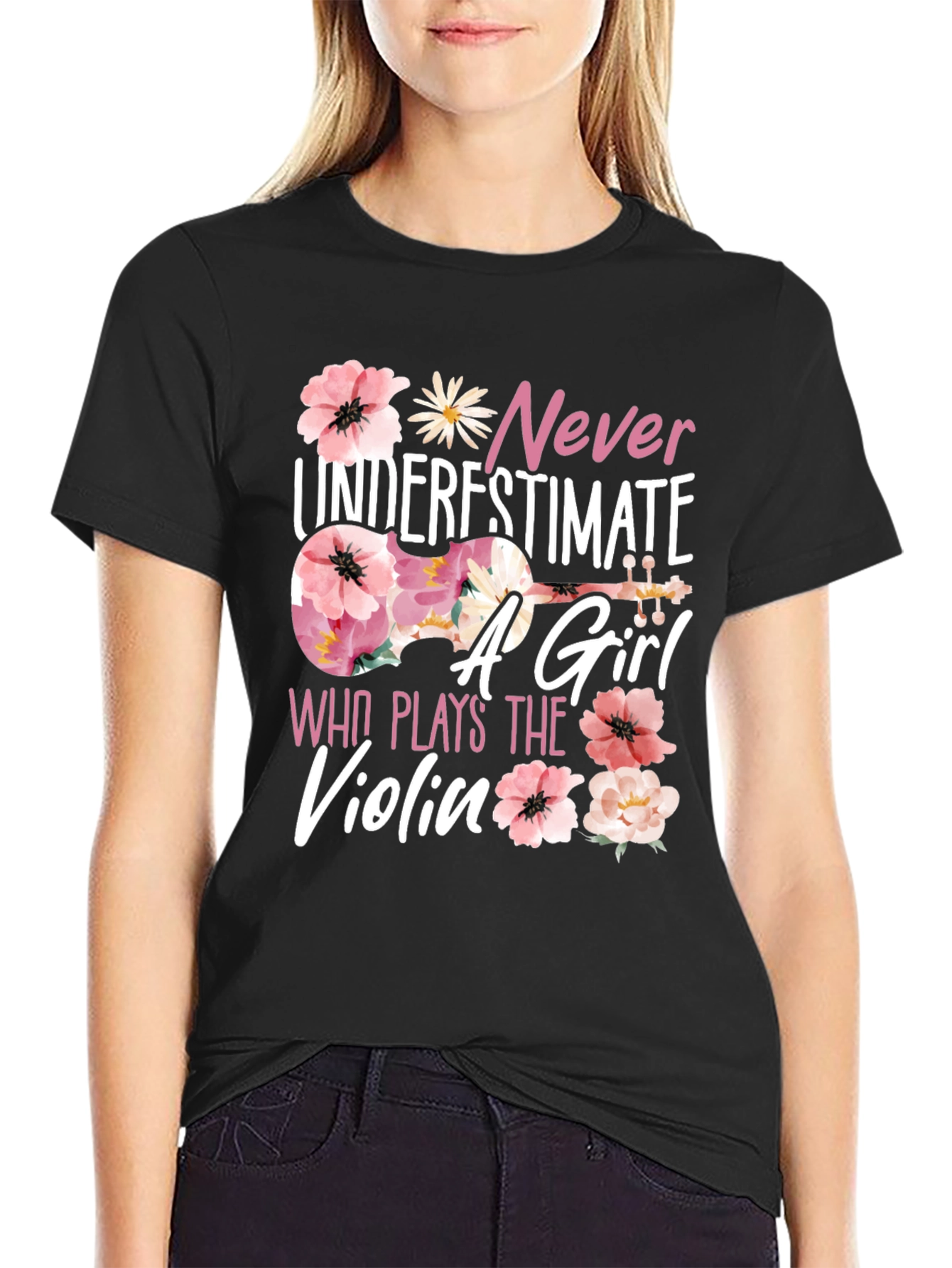 Never Underestimate a Girl Who Plays Violin T-Shirt