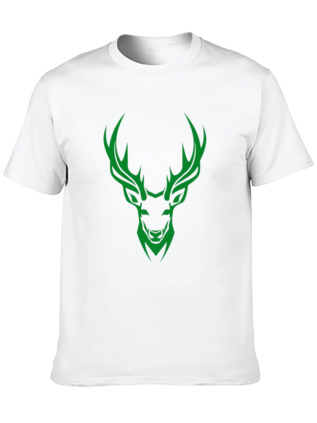 Green Deer Graphic Print Mens Black T-Shirt